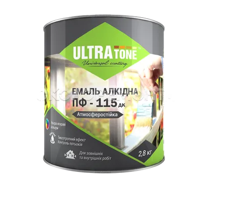 Емаль алкідна ULTRATONE ПФ-115, чорний, 2,8кг